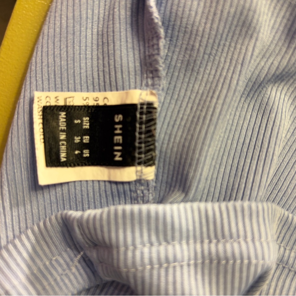 SHEIN Sky Blue Ribbed Tank Top - Picture 3 of 3